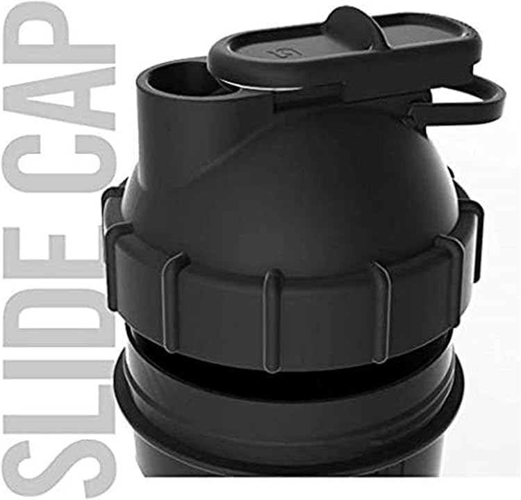 ShakeSphere Tumbler Protein Shaker Bottle 24oz Capsule Matte Black