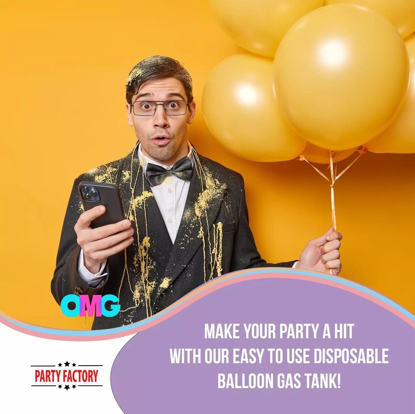 Party Factory Helium balloon gas for up to 30 balloons helium bottle 7 cu. gas