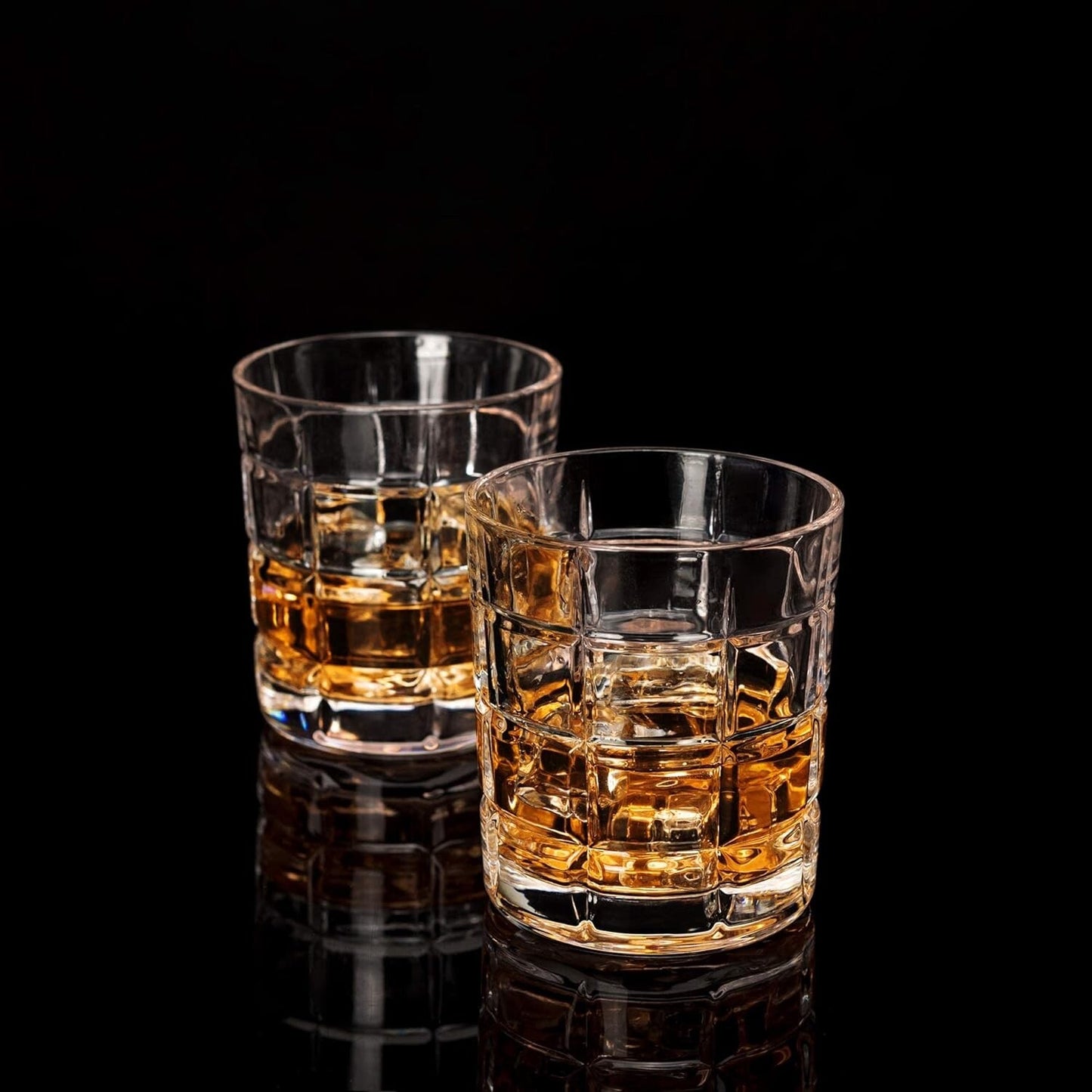 Crystal Whiskey Glasses Bar Gift Scotch, Bourbon Tumblers Set Of 4