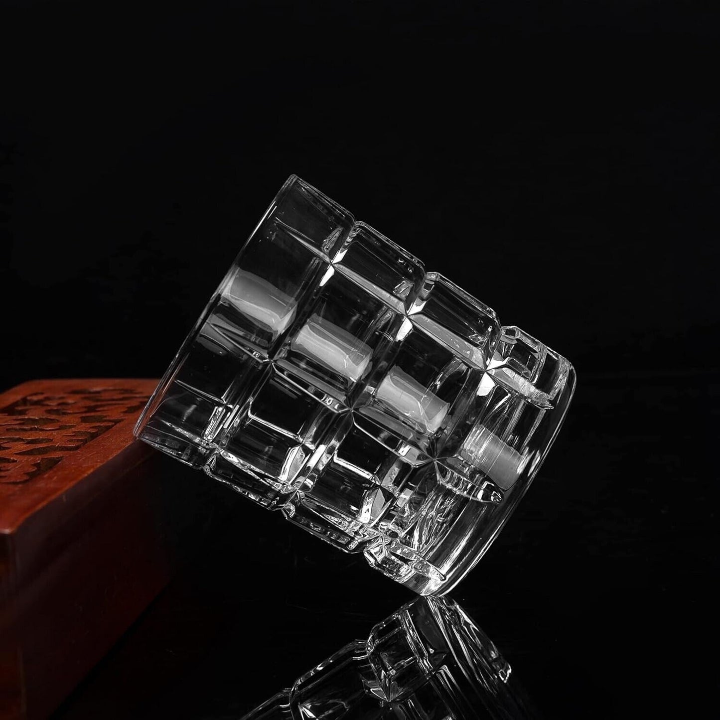 Crystal Whiskey Glasses Bar Gift Scotch, Bourbon Tumblers Set Of 4