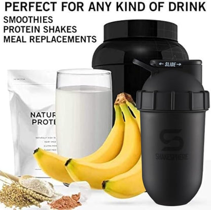 ShakeSphere Tumbler Protein Shaker Bottle 24oz Capsule Matte Black