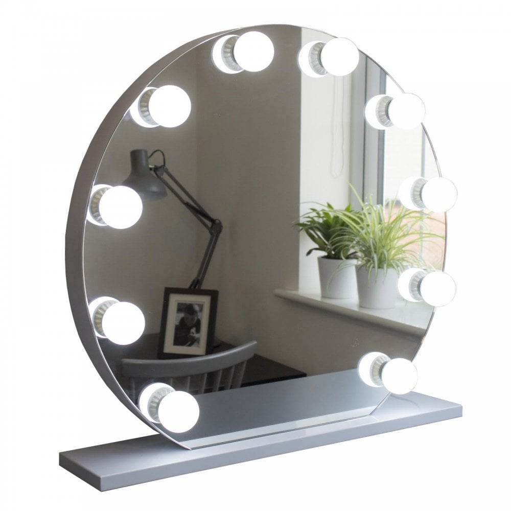 Round Hollywood Vanity Mirror with Lights