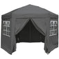 3.5m Hexagonal Pop-Up Gazebo, 6 Side Panels, Grey