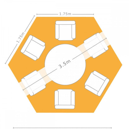 3.5m Hexagonal Pop-Up Gazebo, 6 Side Panels, Grey