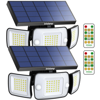 2X Solar Security Light 1200LM | 6000mAh | Motion Sensor | IP65 | Remote