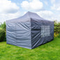 Pop Up 3x4.5 Gazebo With Sides - Dark Grey