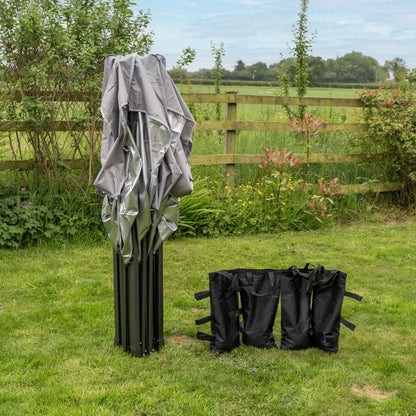 Pop Up 3x4.5 Gazebo With Sides - Dark Grey