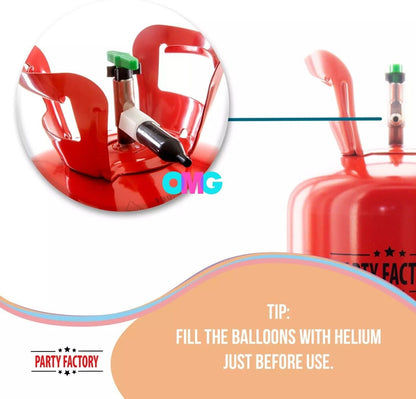 Party Factory Helium balloon gas for up to 30 balloons helium bottle 7 cu. gas