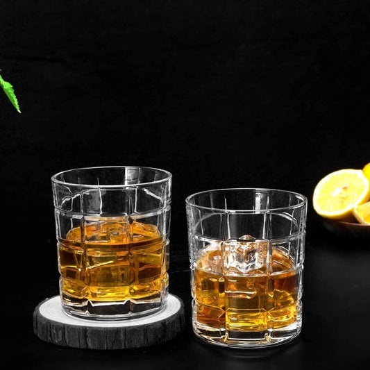 Crystal Whiskey Glasses Bar Gift Scotch, Bourbon Tumblers Set Of 4