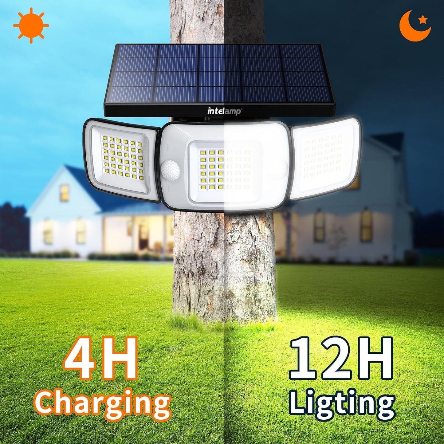 2X Solar Security Light 1200LM | 6000mAh | Motion Sensor | IP65 | Remote