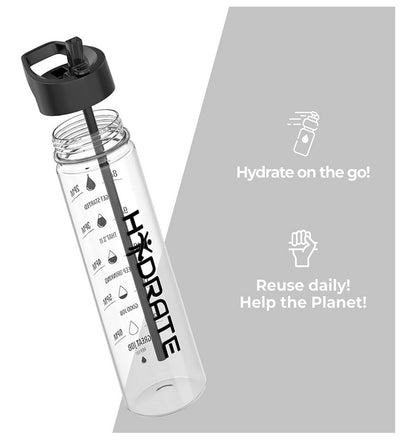 HYDRATE Clear Water Bottle