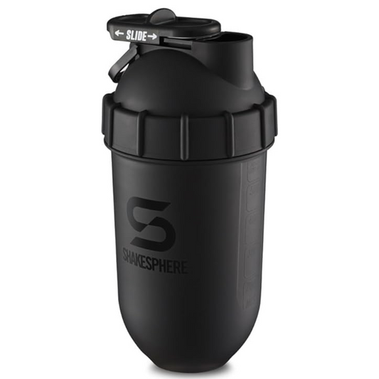 ShakeSphere Tumbler Protein Shaker Bottle 24oz Capsule Matte Black
